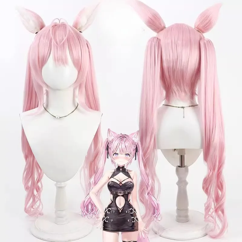 Virtual YouTuber VTuber Hololive Hakui Koyori Long Halloween Anime Cosplay Wigs Synthetic Hair + Wig Cap