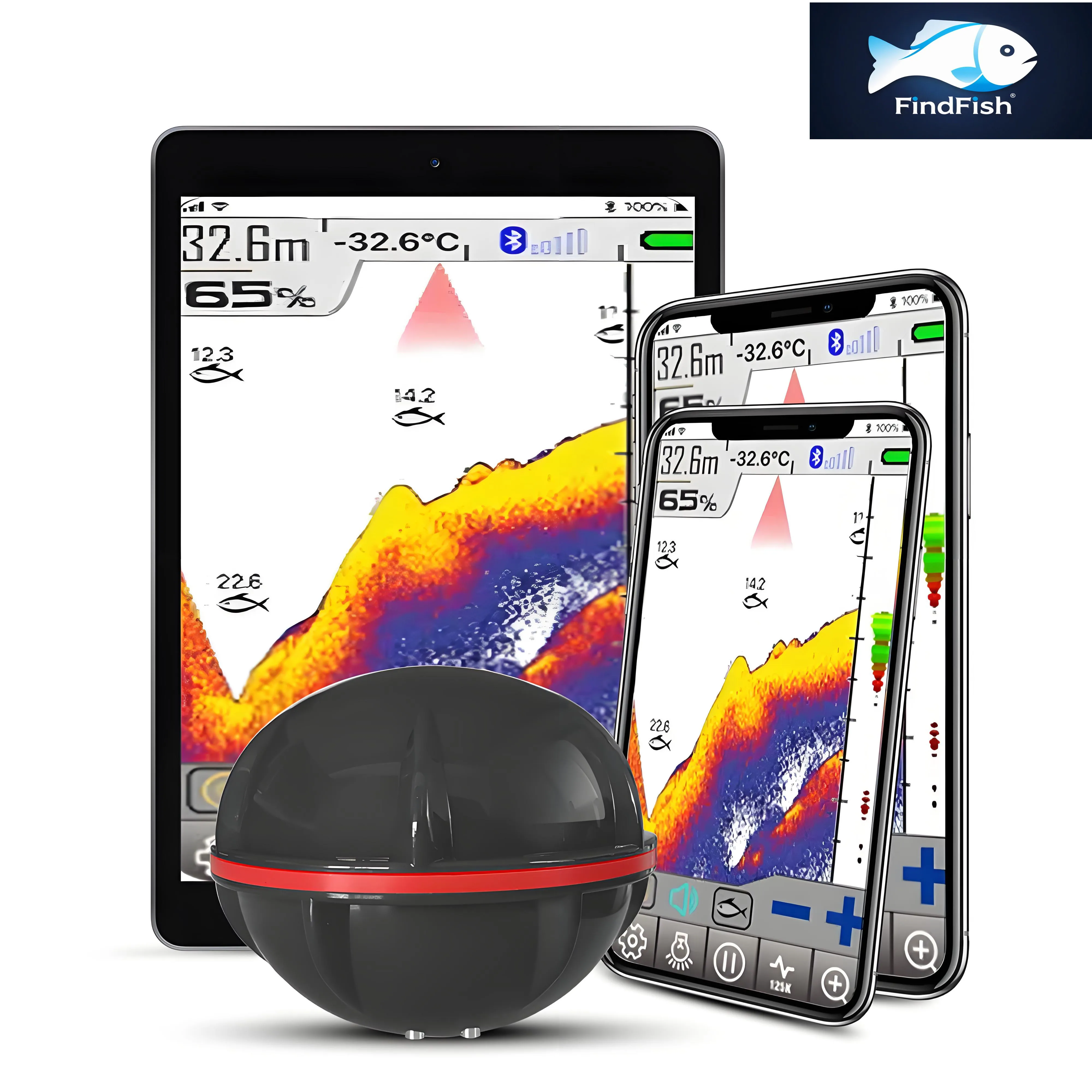 

FindFish new Portable 36M/118ft Depth Wireless Remote Fish Finder Sonar Sensor Sea Lake Fish Detector Echo Sounder Pesca Tackle