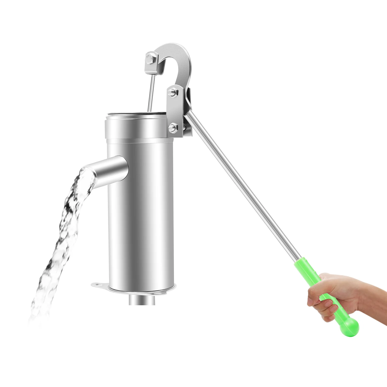 Pompa dell'acqua manuale Pompa di aspirazione azionata manualmente con profondità di pompaggio di 8 m/26,3 piedi, pompa per accessori completi per giardino/stagno/parco