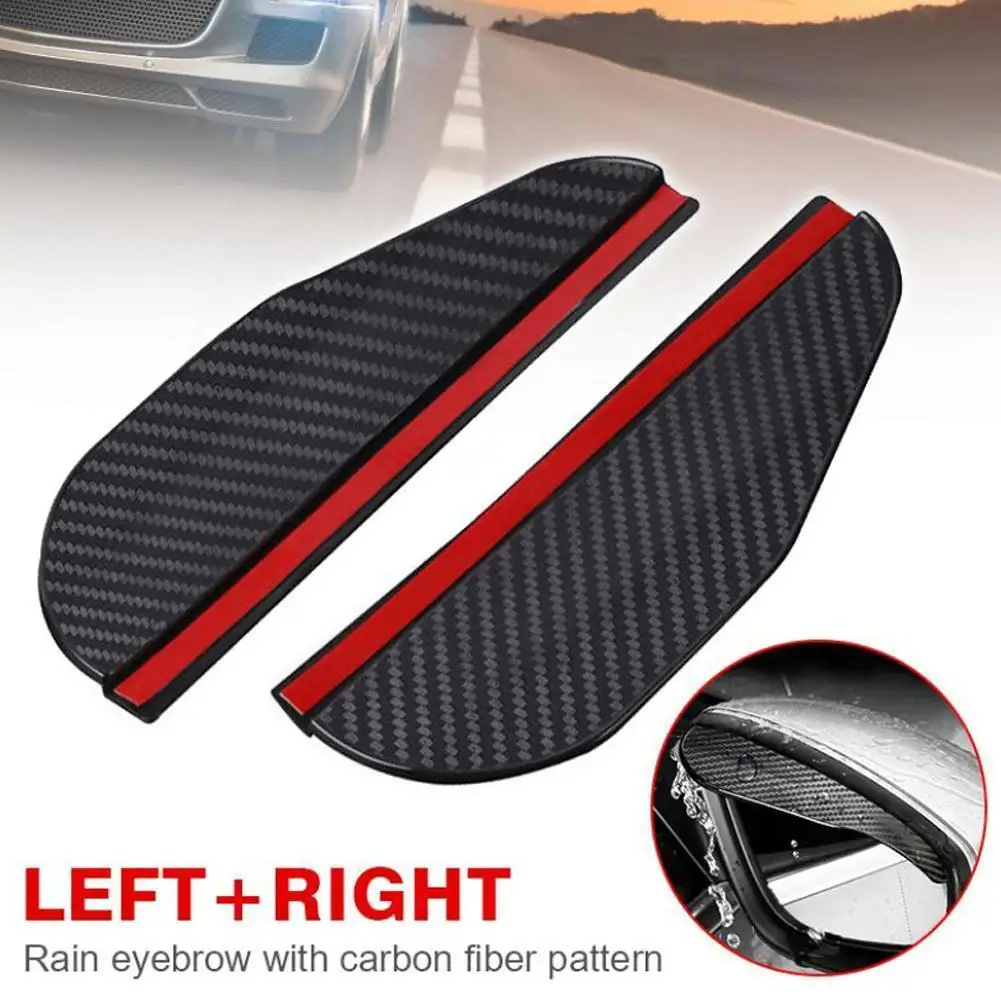 2PCS Car Rearview Mirror Rain Eyebrow Guard Universal Weatherproof Reverse Mirror Rain Cover Anti Reflection Widened Baffle