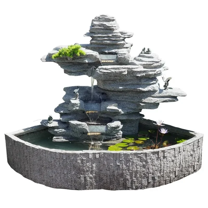 

Outdoor Courtyard Garden Balcony Terrace Villa Floor-to-ceiling ornaments Landscape arrangement Circulating fish pond