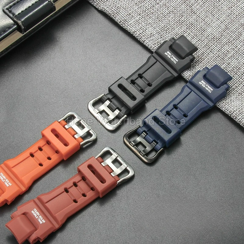 لـ Casio GRAVITY MASTER GA1000/1100/1200 GW4000 حزام داكن-أحمر برتقالي أزرق حجم خاص حزام ساعة من الراتنج بلمسة نهائية كاشطة