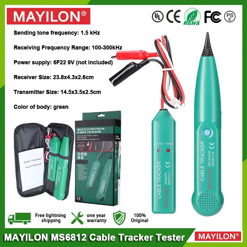 MAYILON MS6812 Cable Tracker Tester Professional Line LAN detector UTP STP Telephone Wire Tracer Breakpoint location Diagnose