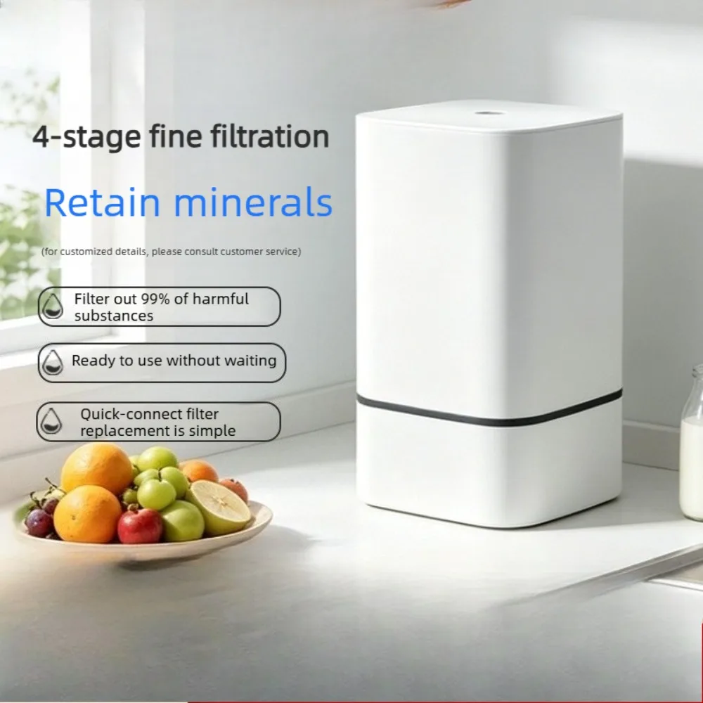 Countertop Water Filter System, 4-stage Water Purifier ,Water Filtration System Reduces 99.99% Chlorine, Heavy Metals, Bad Odor