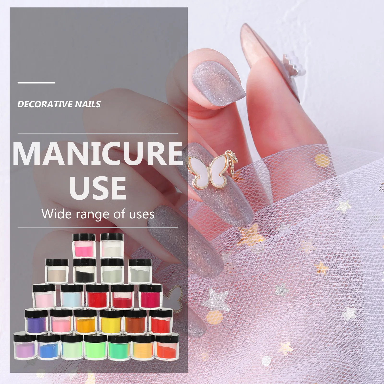 

24 Boxes Crystal Nail Carving Powders Creative Pigment Nail Art Powder for Professional Manicure Use Pigment Powder for Nails