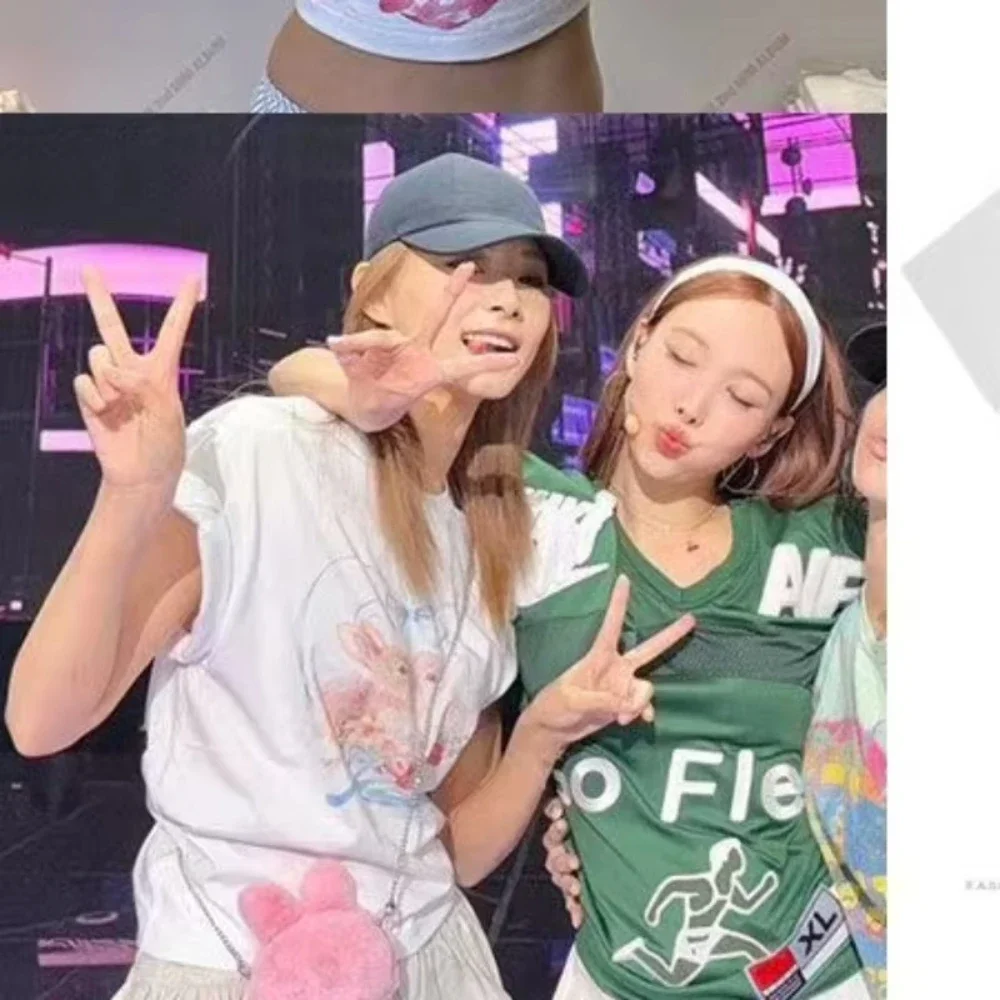 

TWICE Lin NA Lian NAYEON Album NA Peripheral Zhou Tzuyu Same Clothes Футболка с короткими рукавами и принтом для женщин и мужчин Летний топ с принтом