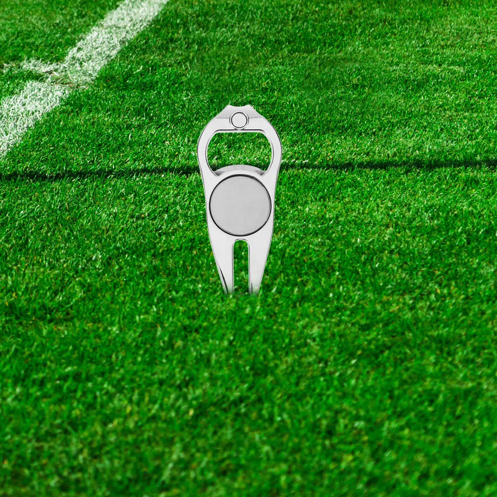 

Ergonomic Golf Divot Tool with Ball Marker Function Wear-Resistant Metal Construction for Outdoor Golf Courses Golfs Grass