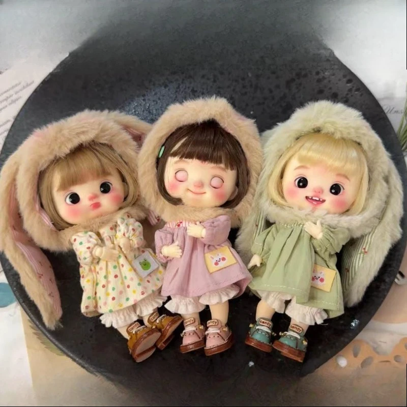 12 Points OB11/GSC Purple Bear Including Clothes Finished Product Set Cartoon Doll DIY Animated Character Modification Materials