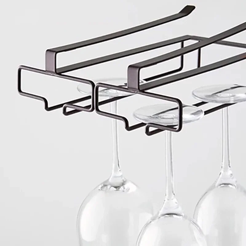 Creative Cabinet Wine Cup Holder No Drilling Inverted Hanging Draining Glass Cup Holder Home Hanging Wine Cups Hanging Storage