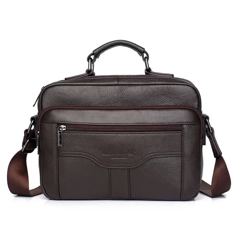 Genuine Leather Men Cross Body Messenger Tote Bags Briefcase Business  Natural Skin Casual Male Handbag Shoulder Bag