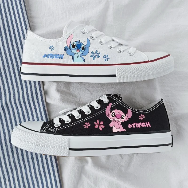 Lilo & Stitch Canvas Shoes Kawaii Cartoon Little Monster Pattern Shoes Fashion Casual Sports Low Top Canvas Shoes