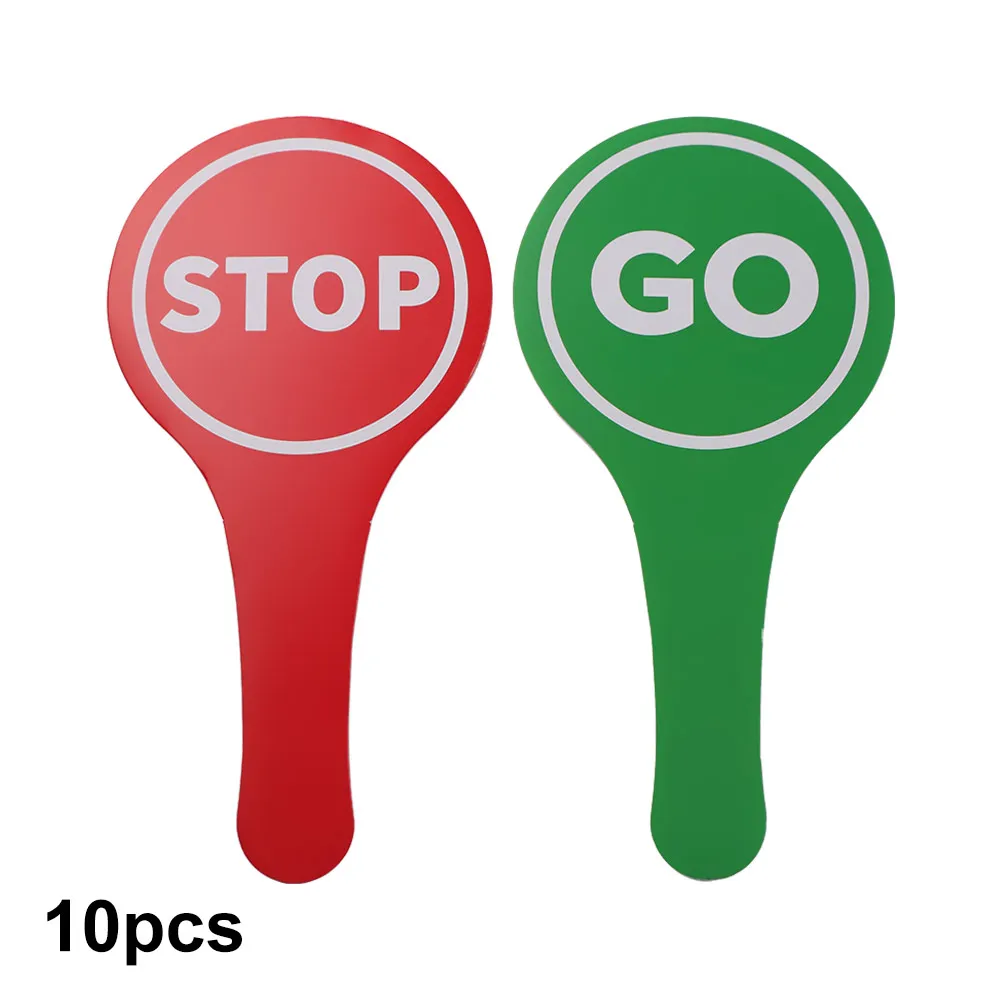 10pcs Expression KT Board Yes/No Stop/Go Hold Up The Sign Right/Wrong Red Green Both Side Voting Paddles Primary School