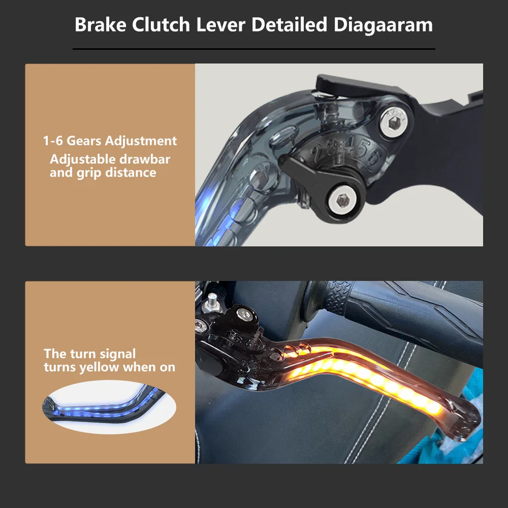 For R1250GS HP ADV R1250RT 2019-2023 2024 Motorcycle Always-on Signal Turn Light Brake Clutch lever Adjustable Brake Lever