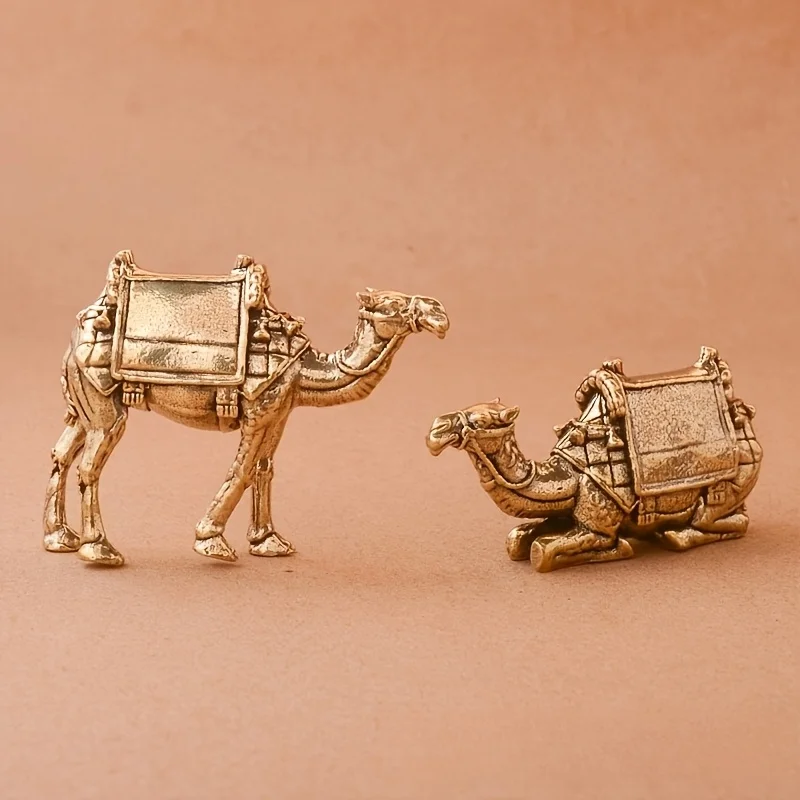 2 Pieces of Camel Ornaments, Creative Copper Ornaments, Brass Small Ornaments, Craft Gifts
