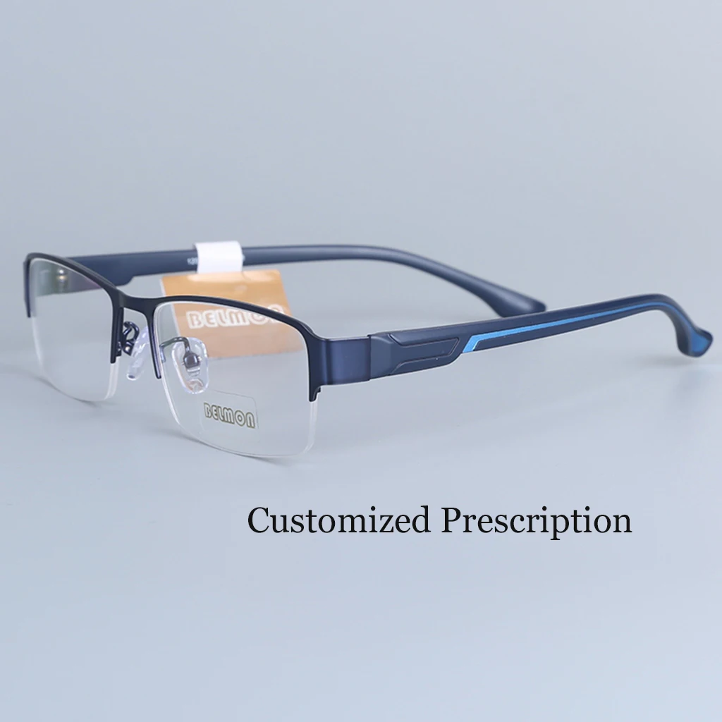 

Custom Prescription GLasses Men Frame Photochromic Myopia Reading Glasses Multi-focal Progressive Lens