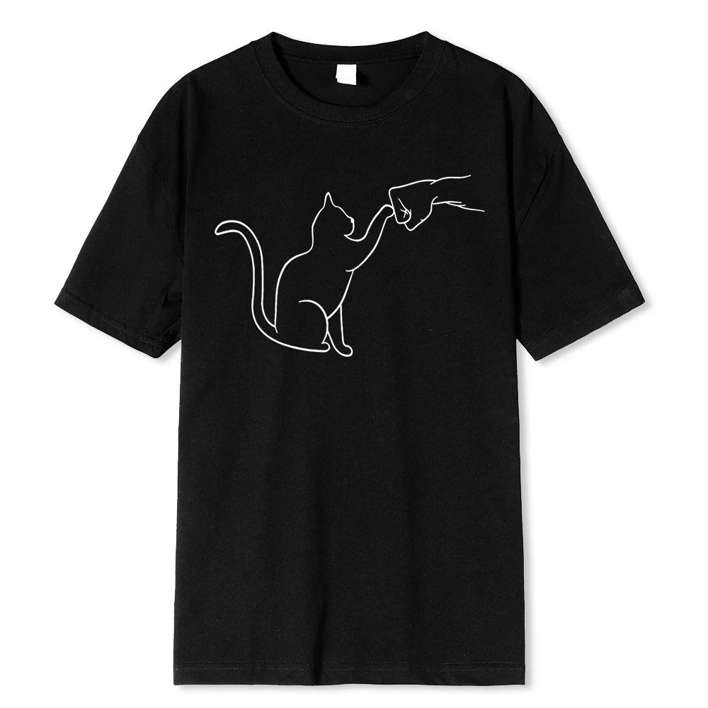 Agreement With Cat Funny Printing Male Tshirts Comfortable Clothes Street Tee Clothes Hip Hop O-Neck 100% Cotton Tshirt Mans