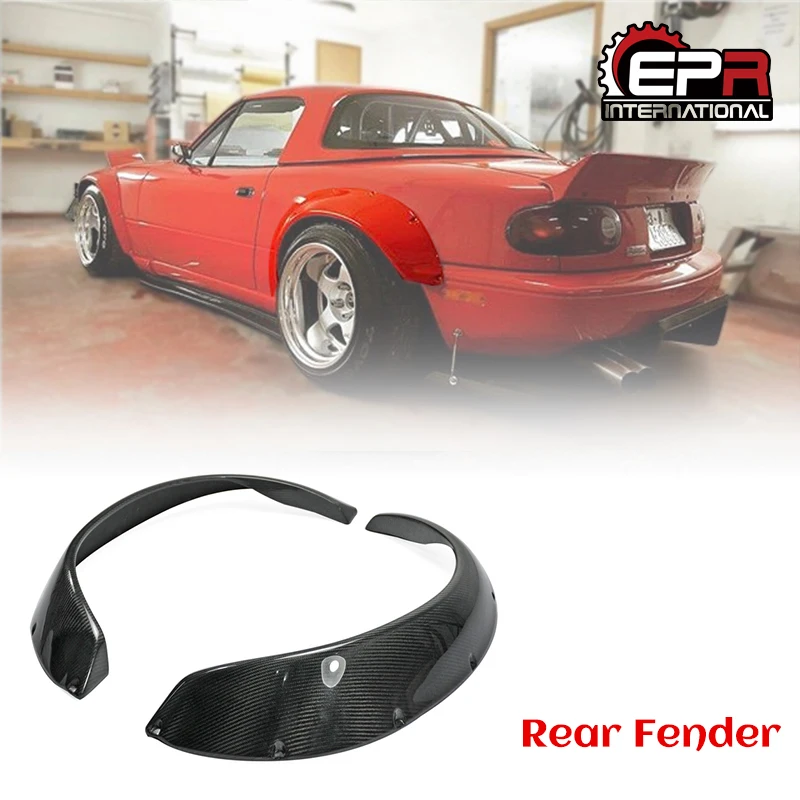 MX5 NA 1989-1997 Miata Roadster ROB Style Carbon Fiber Wide-body Rear Fender (2pcs) For Mazda Glossy Fiber Wheel Flare Body Kit