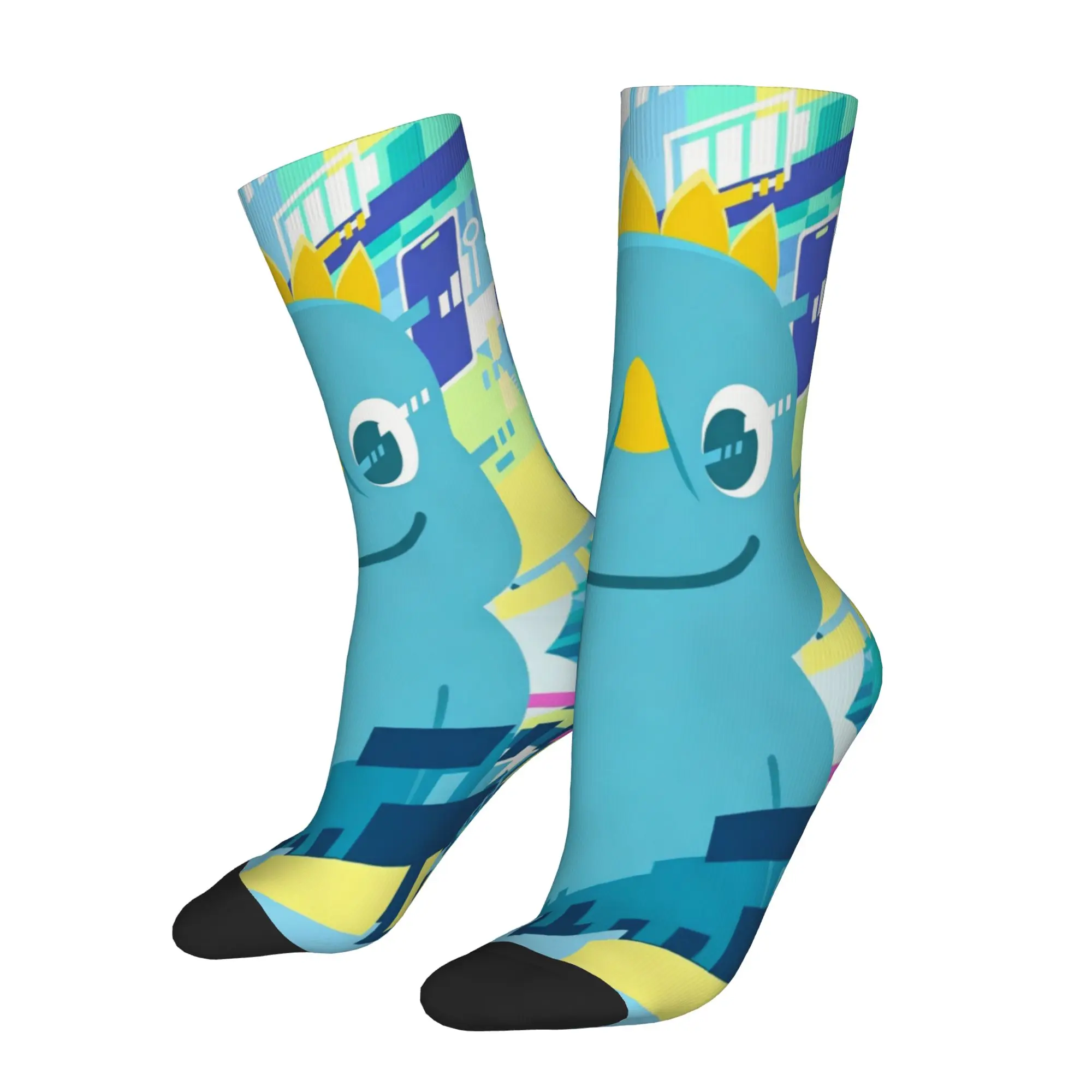 Crazy Design Chibi Monster Raids Again Soccer Socks Cartoon Polyester Crew Socks for Women Men Sweat Absorbing
