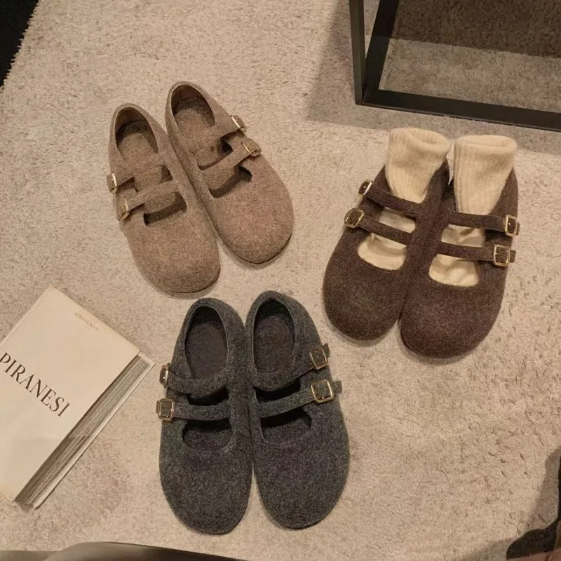 

Thick Bottom Fleece Lined Mary Jane Shoes Women's Increased Height Autumn Winter New Style Retro Queen Style Comfortable Boots