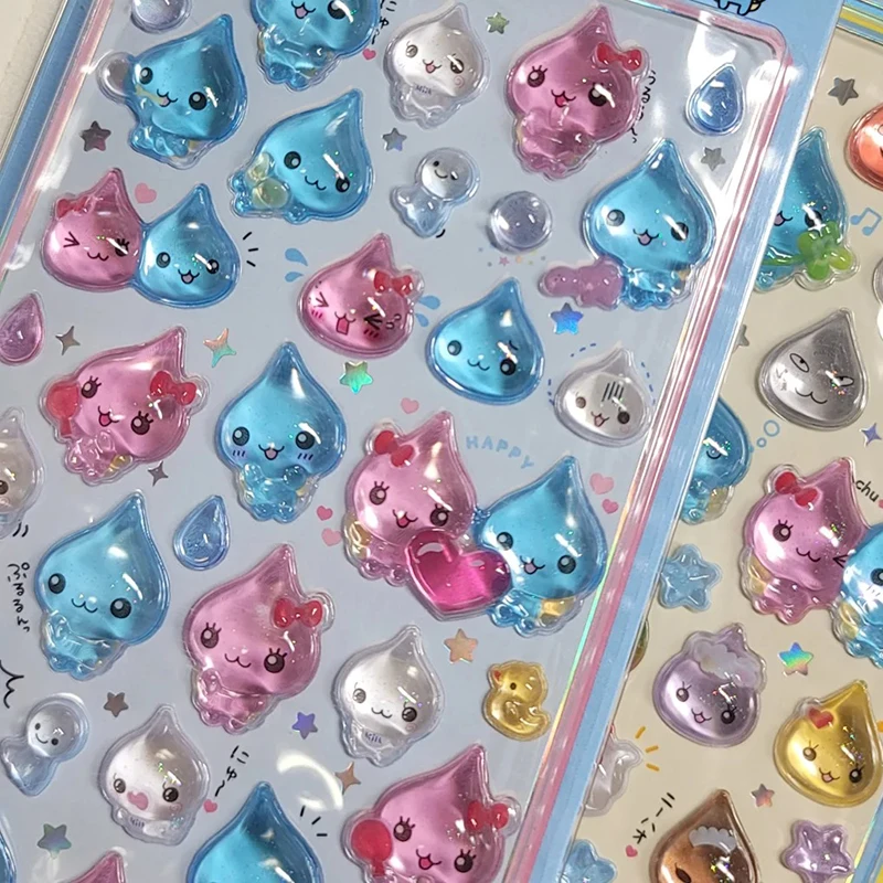 

В наличии: 3D-наклейки из кристаллического полимера, милые маленькие рельефные наклейки в виде капель воды для самостоятельного оформления чехлов для телефонов, дневников, изысканные наклейки для детей