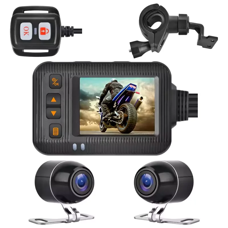 

1080P Dual Lens Waterproof Motorcycle Camera Best GPS WIFI Video Recorder Dash Cam with 12V Voltage