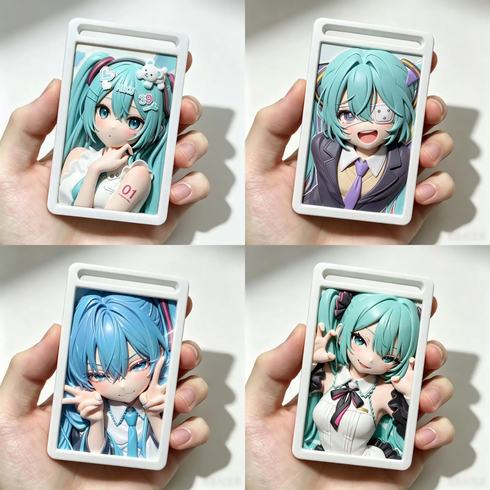 Hatsune Miku 3D-Relief-Kartenhalter Anime-Figur Stereoskopisch Geprägte Buskartenhülle Studenten-Campusausweis Wasserkartenetui