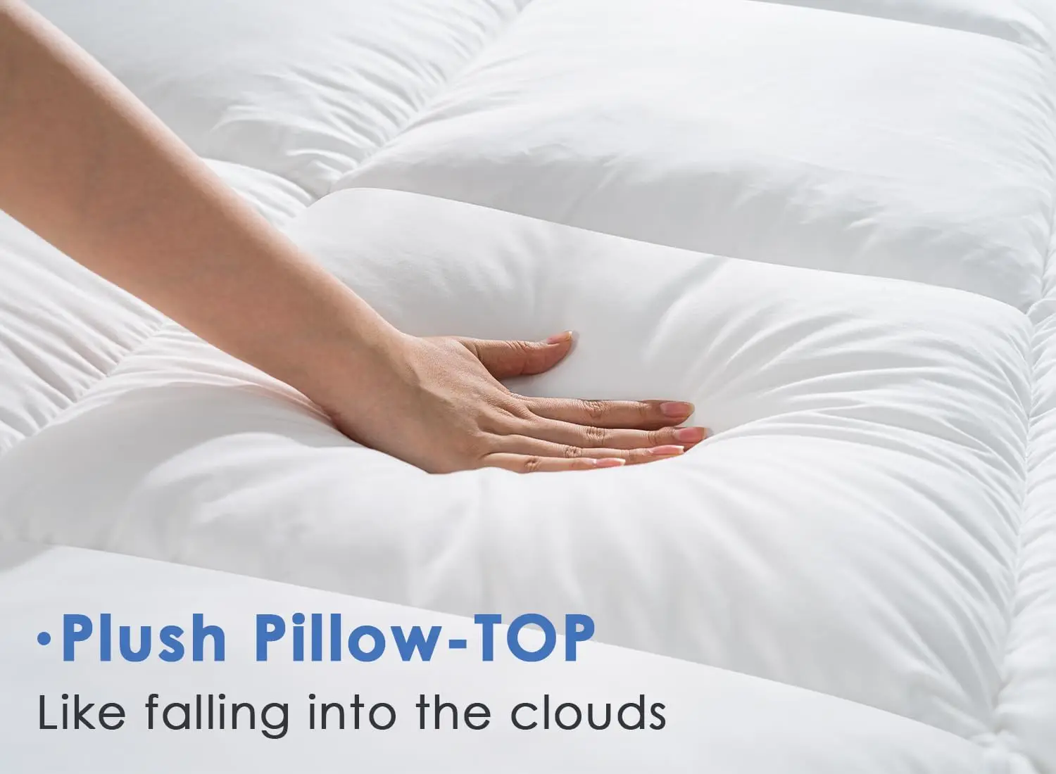 Moon Mattress Topper King, Cooling Plush Pillow Top, Extra Thick Hotel Quality Down Alternative Filled, Softest Fluffy Mattress