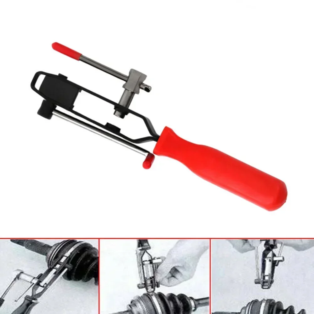 Steel Automotive Constant Velocity Joint Guide Clamp Strap Crimper Single Cut-off Pliers CV Joint Boot Clamp Tool  Universal