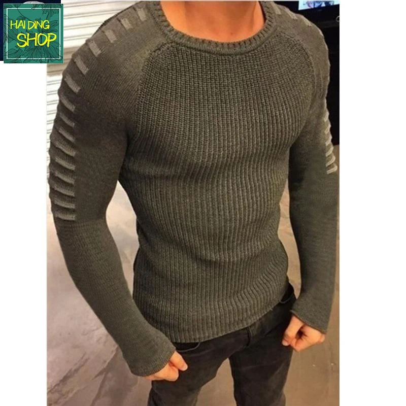 الرجال سليم صالح طويل Sve جولة Ne سترة الخريف الشتاء عارضة محبوك أعلى Faionable اللون بلو الشتاء سترة