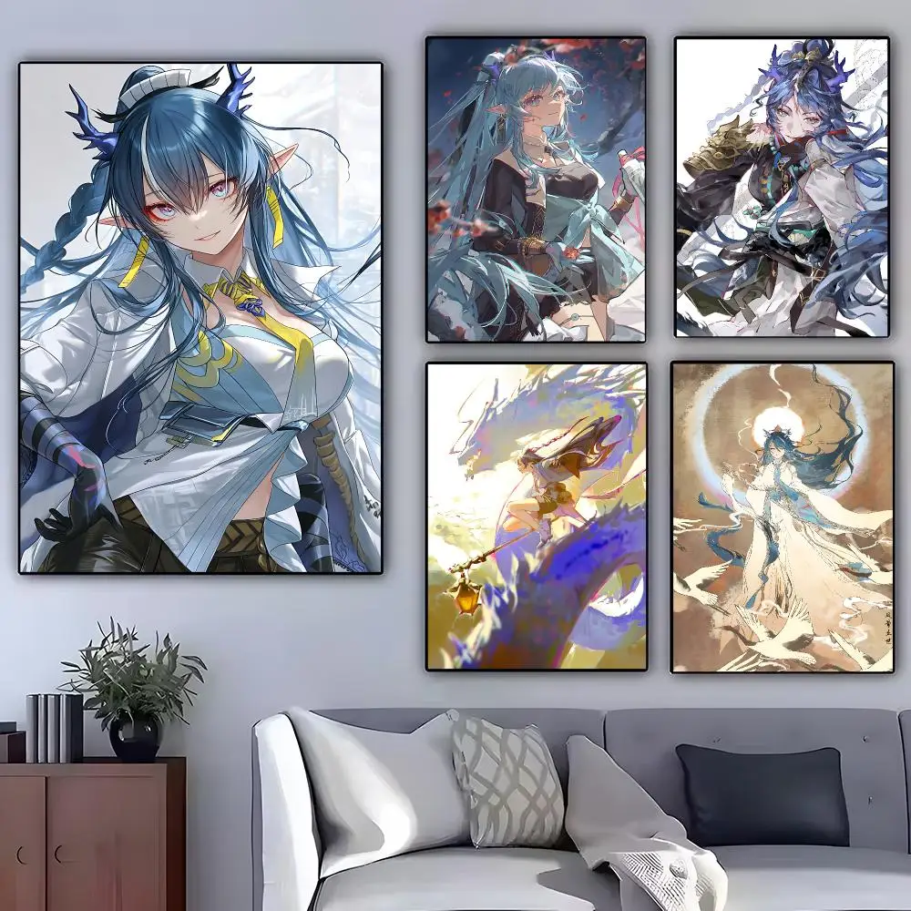 Arknights Ling Painting Calligraphy Exhibition poster photo oil painting canvas synthetic fiber for living dining room