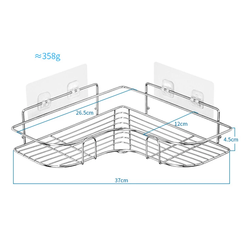 Household Bathroom Storage Rack Stainless Steel Triangular Durable Shampoo Soap Storage Shelves For Kitchen Indoor Accessories