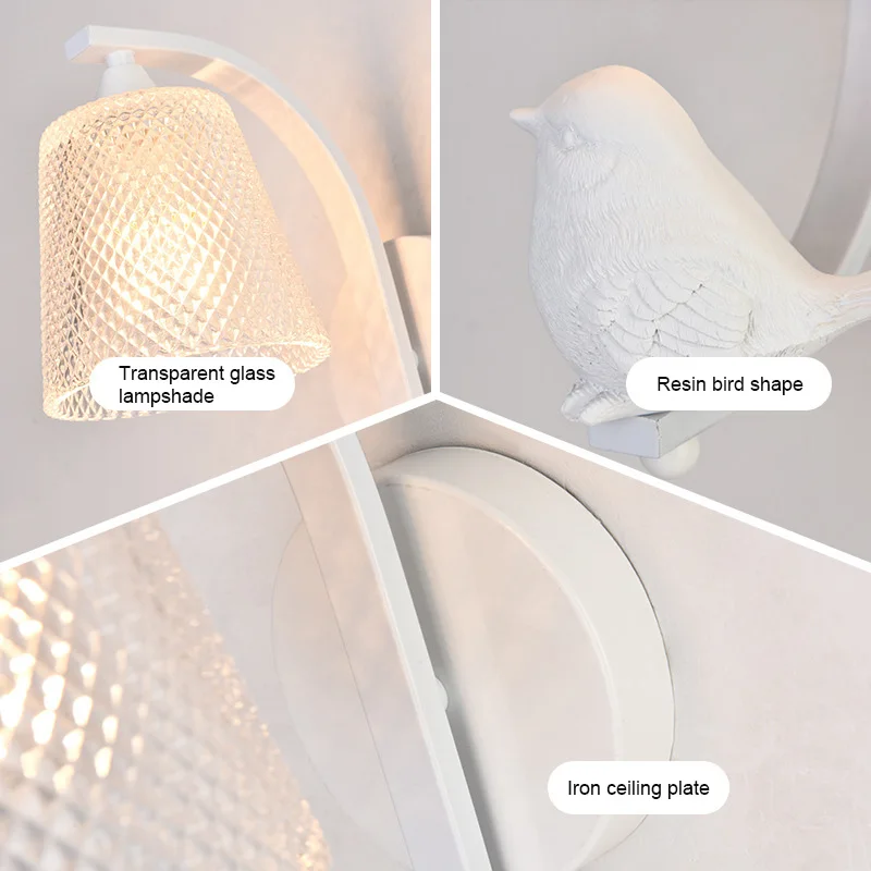 

Nordic Minimalist Modern LED Wall Lamp Creative Bird Design for Bedroom Living Room Children's Room Staircase Corridor Lighting