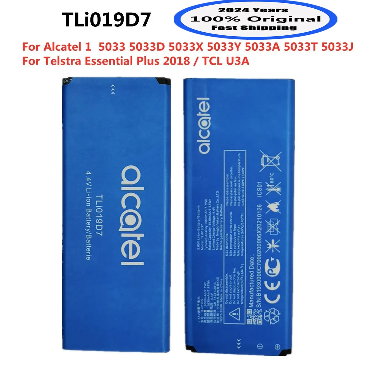 New TLi019D7 Original Battery For TCL U3A Alcatel 1 2018 5033 5033D 5033X 5033Y 5033A 5033T 5033J Telstra Essential Plus Battery