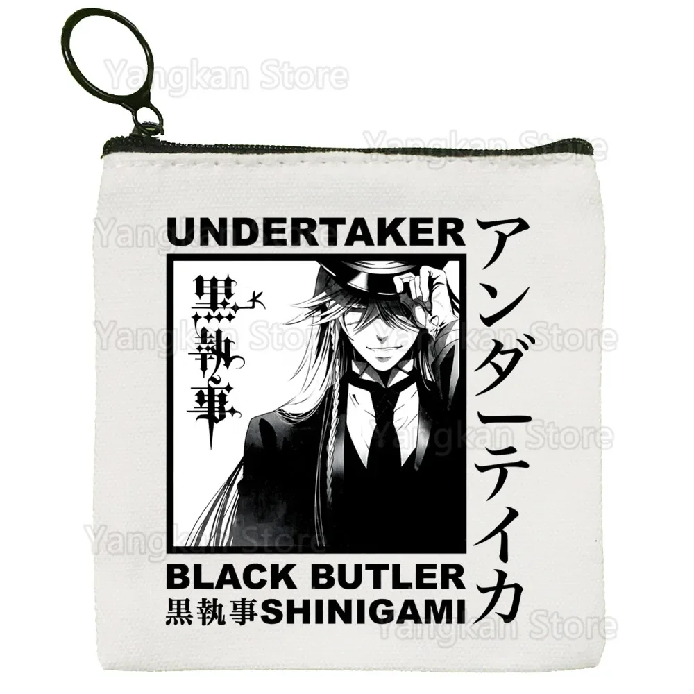 Black Butler Coin Purse Female Fabric Small Purse Mini Clutch Bag Cute Canvas Key Case Coin Purse