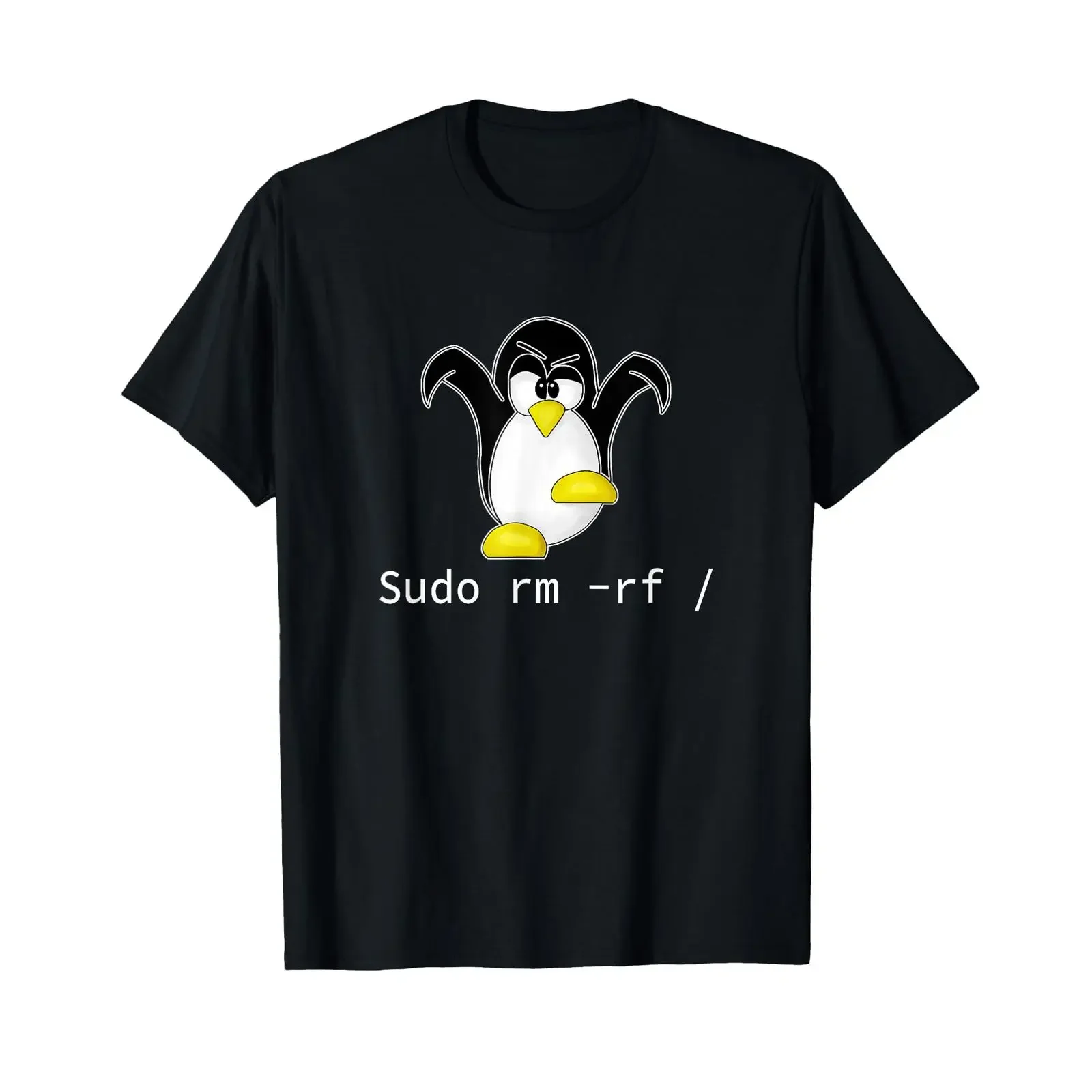 Tux Linux Penguin Sudo Rm Rf Computer Geek Hacker T Shirt vintage Washed Versatile graphic streetwear Casual Comfortable