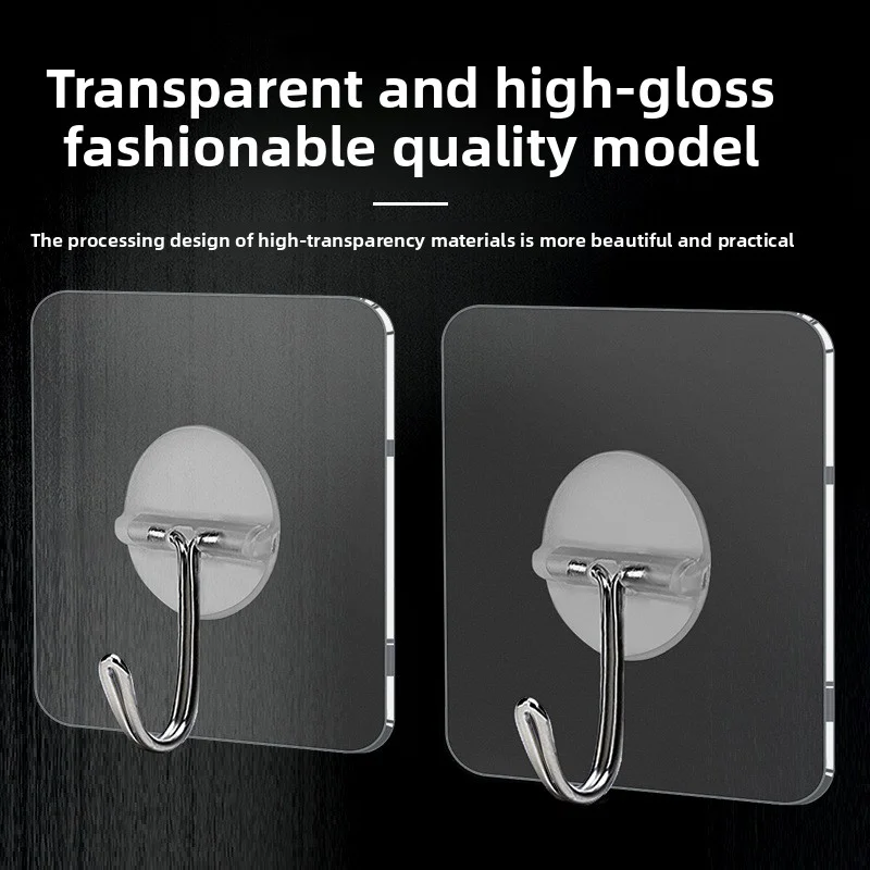 School bag hook punching-free sticky hook strong bathroom kitchen suction cup hanging hook transparent and non-marking nail free
