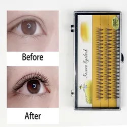 1 Box/60 Bunches Mink Eyelashes10D Natural Eyelash Extensions Russia C Curl 0.07/0.1 Thick Individual Eyelash Makeup Tools