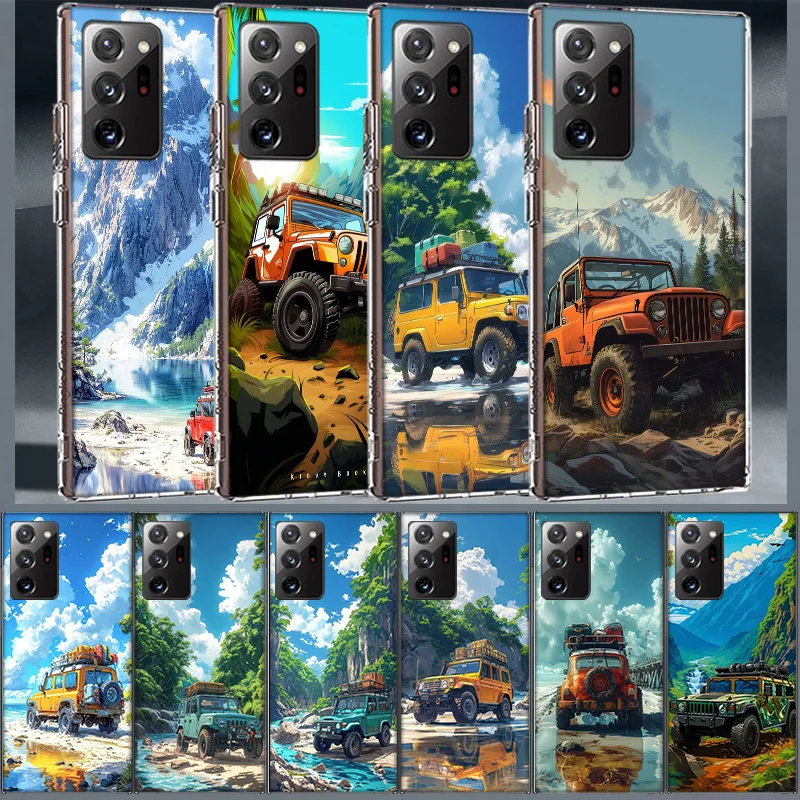 Off Road Vehicle Tourism Scenery Coque For Samsung A55 A35 A25 A15 Phone A05S Note 20 Ultra 10 Lite 9 8 M52 M51 M32 M31 M30S M