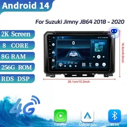 For Suzuki Jimny JB64 2018-2020 Car Radio Multimedia GPS Android System 4G GPS Wireless Apple Carplay Car Stereos Touch Screen