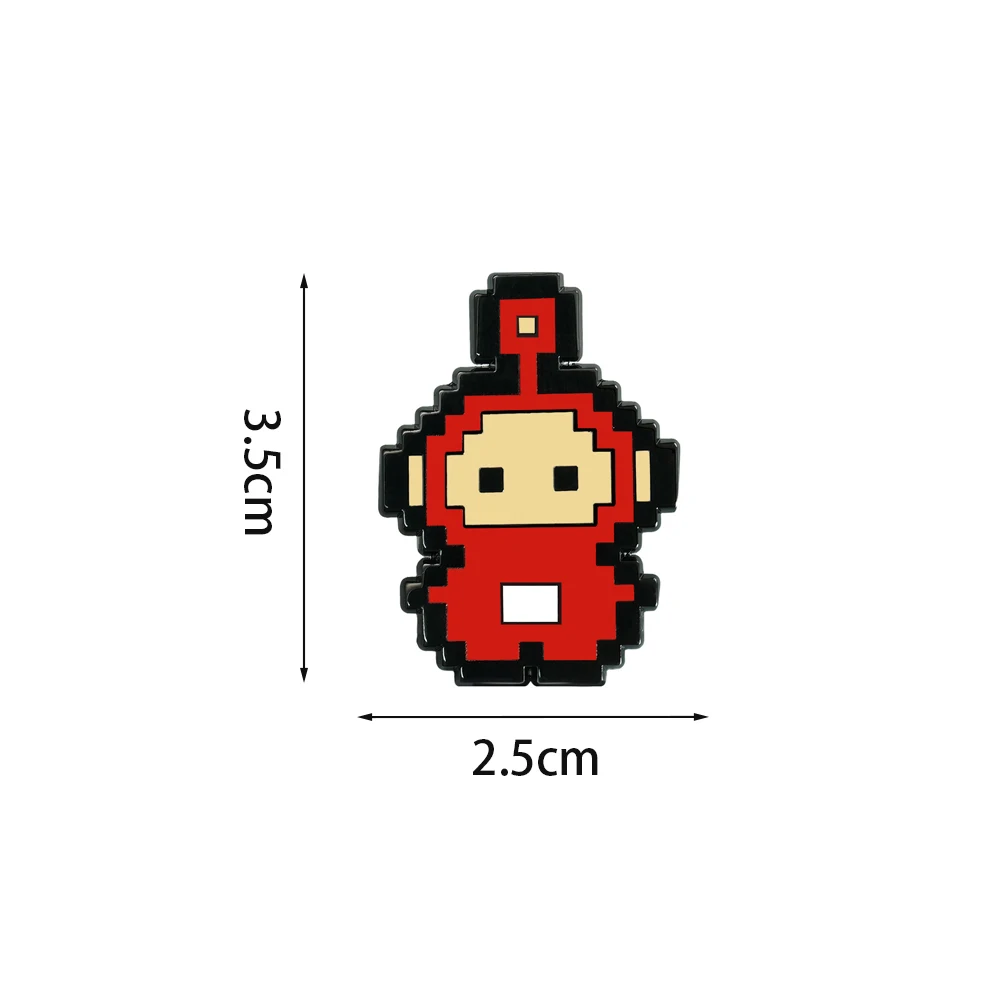 Laa-Laa Po Red Pixel Art Badge Teletubbies Cartoon Character Brooch 90s Vintage Jewelry Children's Gift