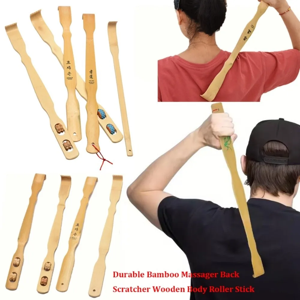 New Durable Massager Back Scratcher Bamboo Multistyles Wooden Body Roller Stick 41.5~46.5cm Backscratcher Wooden Scratching