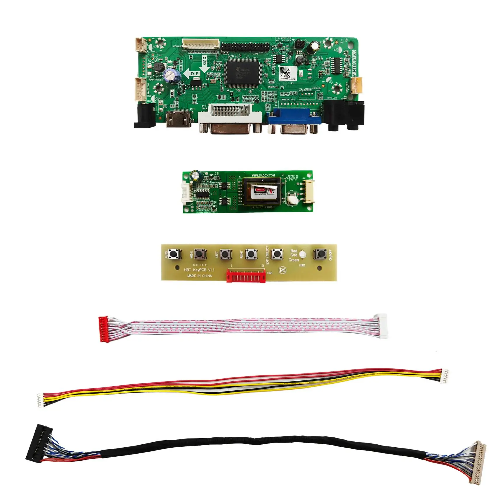 H/D Vga Dvi Input Control Board Lcd Laptop M.Nt68676 Lcd Driver Board for 12.1Inch 1024X768 NL10276BC24-13 Lcd Screen