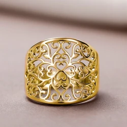 CAOSHI Exquisite Hollow-out Design Finger Ring Women Anniversary Accessories for Anniversary Delicate Chic Lady Party Jewelry