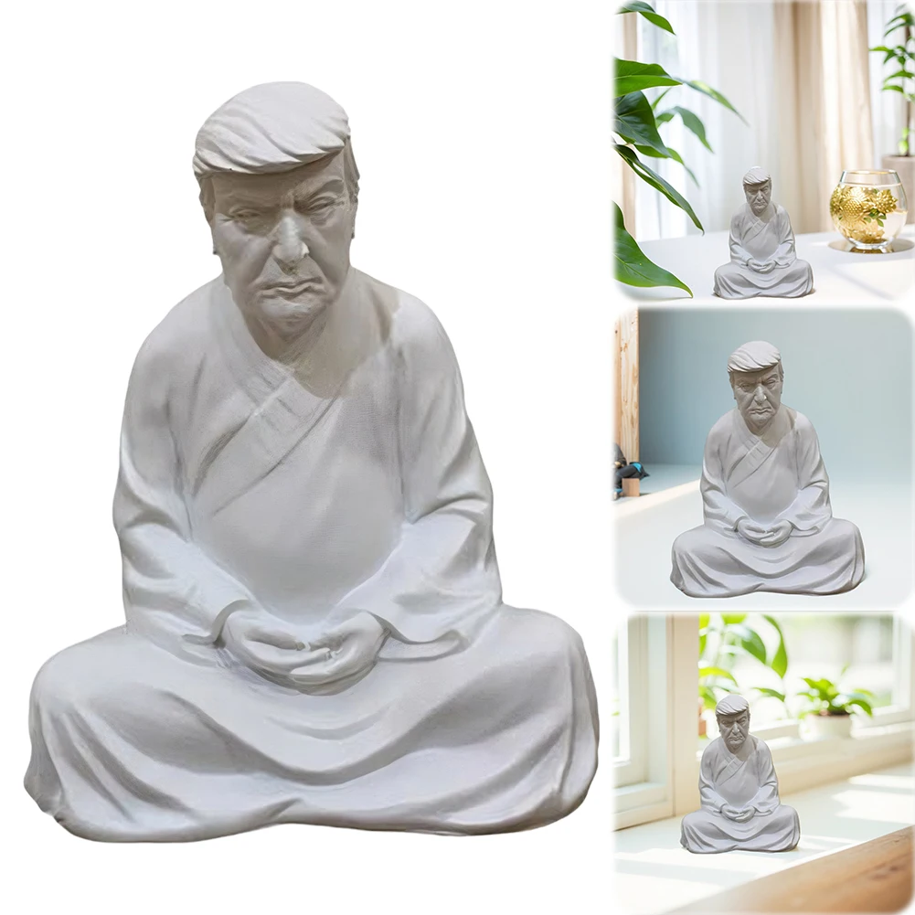 

2024 Funny Creative Trump Buddha Statue Resin Garden Figurine Statue Meditating Sculptures Garden Ornament For Home Decoration