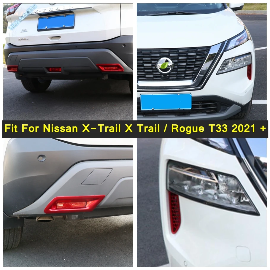 

Red Rear Tail Fog Lights Lamp Shade / Front Air Flow Cover Trim Accessories For Nissan X-Trail X Trail / Rogue T33 2021 - 2024