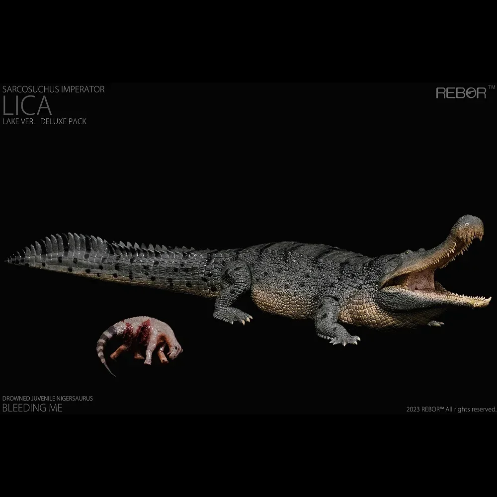 1:35 REBOR Crocodile Toy Sarcosuchus Imperator “Lica” & Drowned Juvenile Nigersaurus “Bleeding Me” Deluxe Pack Lake Version