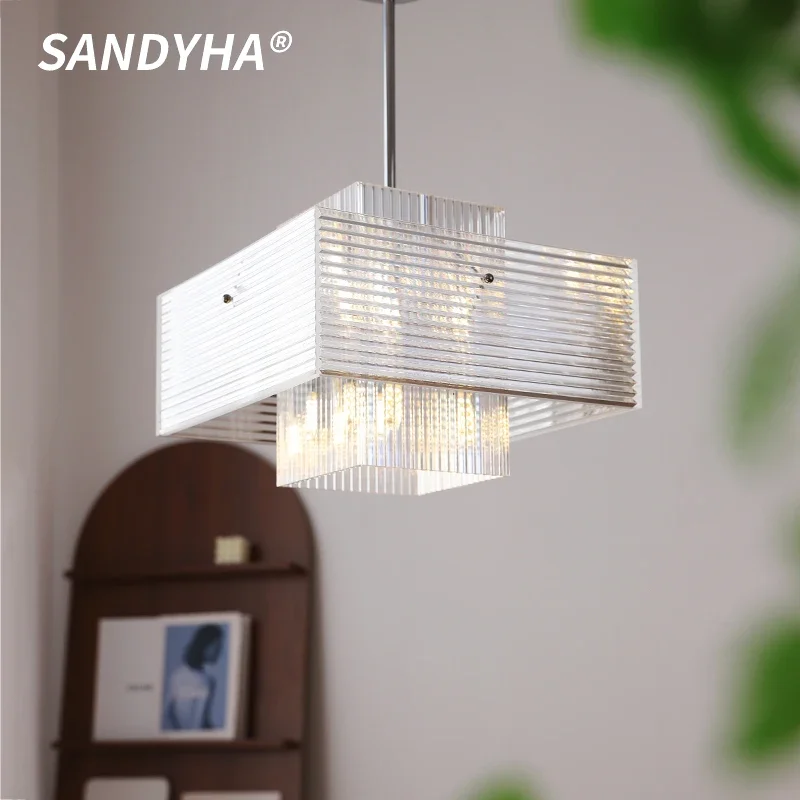 Chinese Geometric Industrial Style Living Room Pendant Light Modern and Simple Refreshing Lamp For Restaurant Bedroom Fixtures