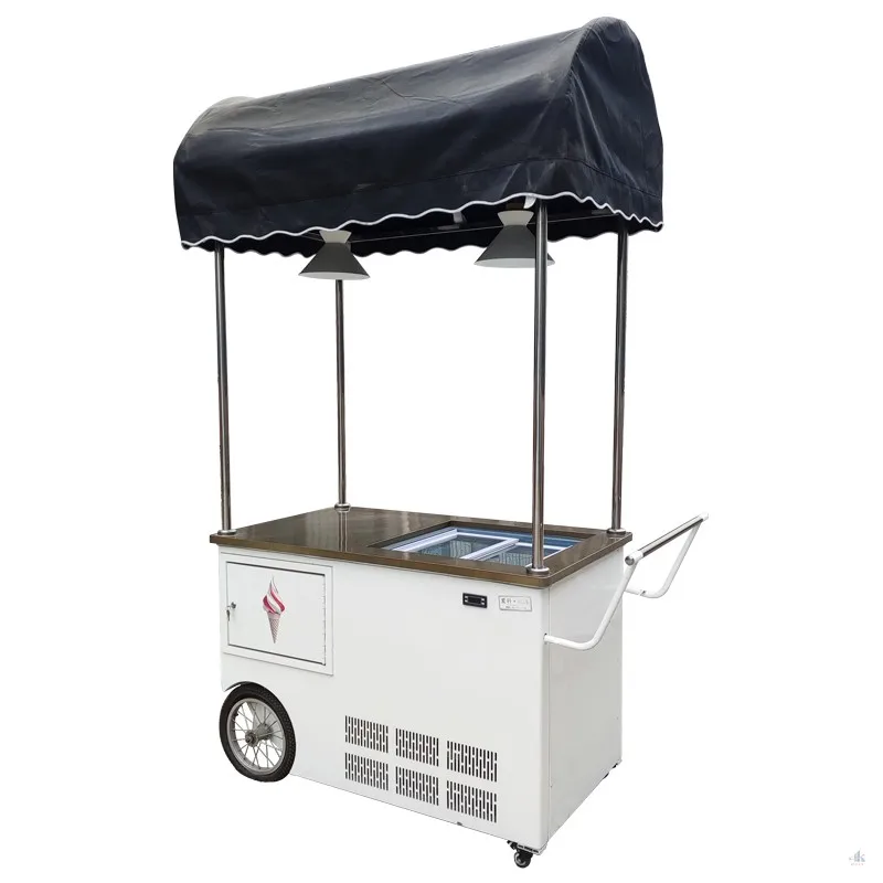 Modern Minimalism Party Promotional Commercial White Iron Ice Cream Candy Flower Cart