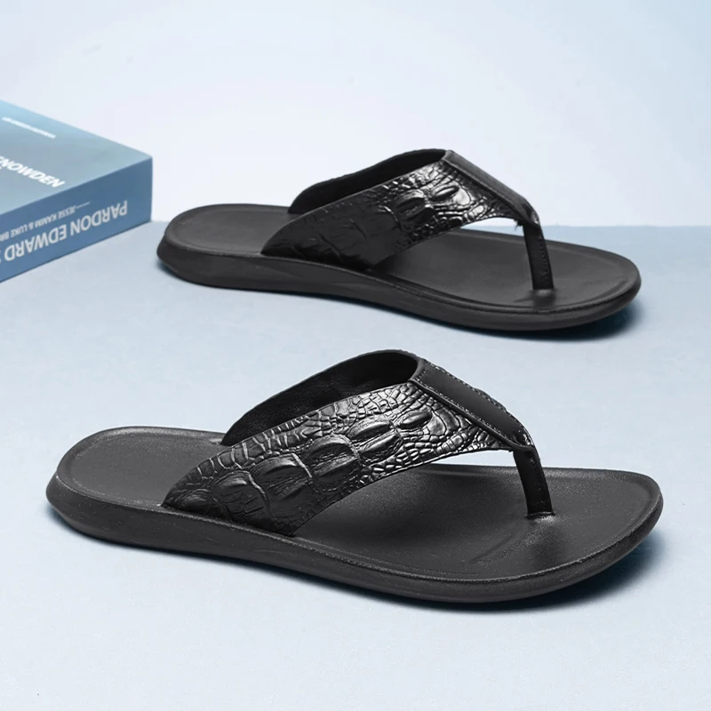 

Мужские кожаные сандалии, дышащая летняя обувь ручной работы для плоскостопия, уличные мужские шлепанцы