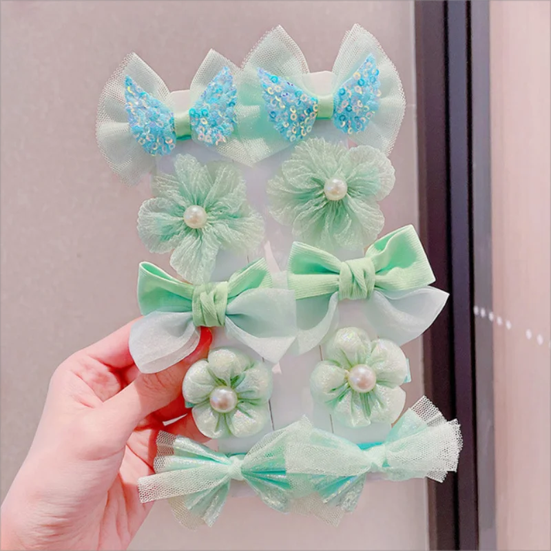 [10-Piece Set] Children\'s Bow Hairpin New Cute Princess Girls Broken Hair Bangs Clip Baby Hair Accessories Wholesale